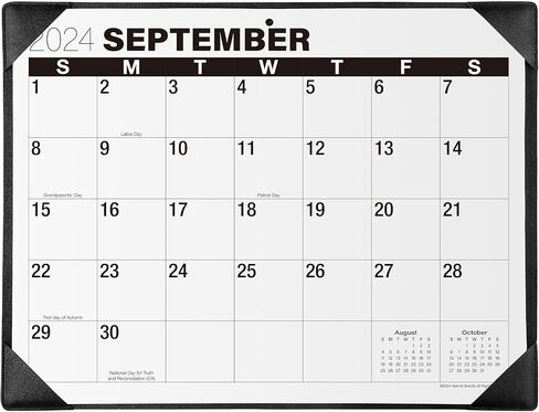 Nekmit Desk Calendar 2025-2026, Large Print Desk Calendar 2025-2026 with Desktop Mat, 21" x 16.5", Runs From January 2025 to June 2026, Big Calendar for Home and Office, Black (Black(JAN 2025 - JUN 2026)) in Kuwait