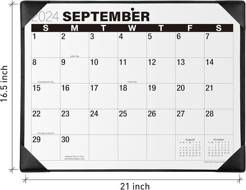 Nekmit Desk Calendar 2025-2026, Large Print Desk Calendar 2025-2026 with Desktop Mat, 21" x 16.5", Runs From January 2025 to June 2026, Big Calendar for Home and Office, Black (Black(JAN 2025 - JUN 2026)) in Kuwait