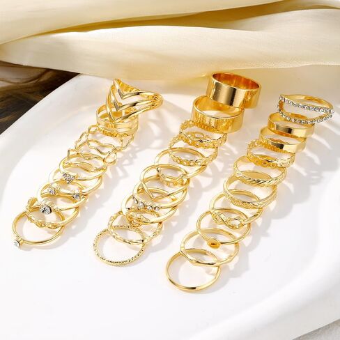 KISS WIFE 24Pcs Silver Knuckle Rings Set for Women Girls, Vintage Stackable Boho Midi Finger Ring Sets, Cute Y2K Aesthetic Rings Pack Trendy Jewelry Gift for Her in Saudi Arabia