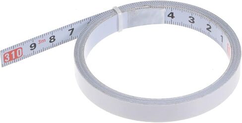 HARFINGTON 2pcs Adhesive Backed Tape Measure 300cm Metric Right to Left Read Sticky Measuring Tape Steel Workbench Ruler, White in Saudi Arabia