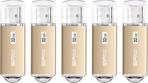 محرك أقراص فلاش Silicon Power 5 Pack 64GB USB 3.0/3.1 Gen1 USB Blaze B02 (ذهبي شامبانيا) in Kuwait