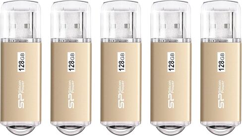 محرك أقراص فلاش Silicon Power 5 Pack 64GB USB 3.0/3.1 Gen1 USB Blaze B02 (ذهبي شامبانيا) in Kuwait