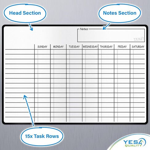 Magnetic Dry Erase Chore Chart (19" x 13"), Behavior Chart for Multiple Kids, Family Weekly Chores Checklist, Stain Resistant Planner for Fridge W/ 5 Colorful Markers in Saudi Arabia
