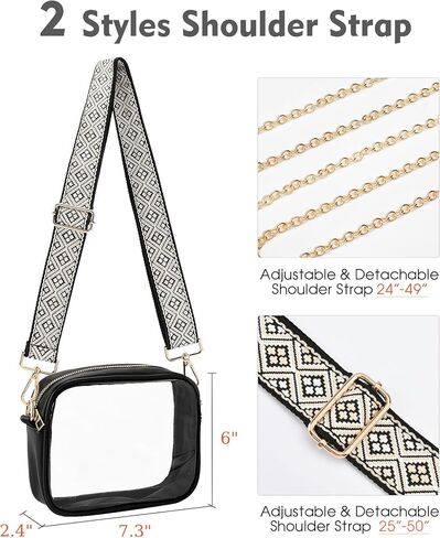 FANGSUN Clear Crossbody Bag Stadium Approved, Clear Purse for Women, Small Clear Stadium Bag for Events, Concert, Sport in Saudi Arabia