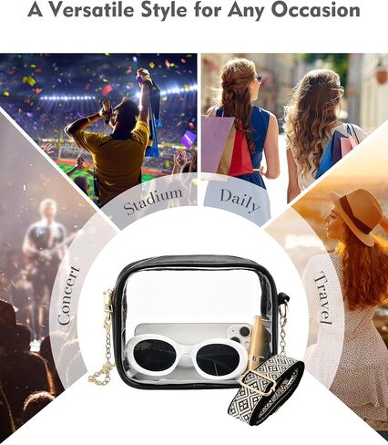 FANGSUN Clear Crossbody Bag Stadium Approved, Clear Purse for Women, Small Clear Stadium Bag for Events, Concert, Sport in Saudi Arabia