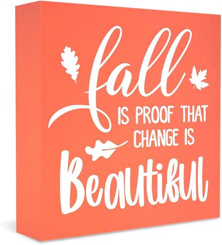 Orange Fall Decor, Fall Decorations for Home Office, Autumn Sign, Fall Sign, Fall Thanksgiving decorations, Orange Pumpkins Sign, Fall Office Desk Decor 5 X 5 Inch in Kuwait