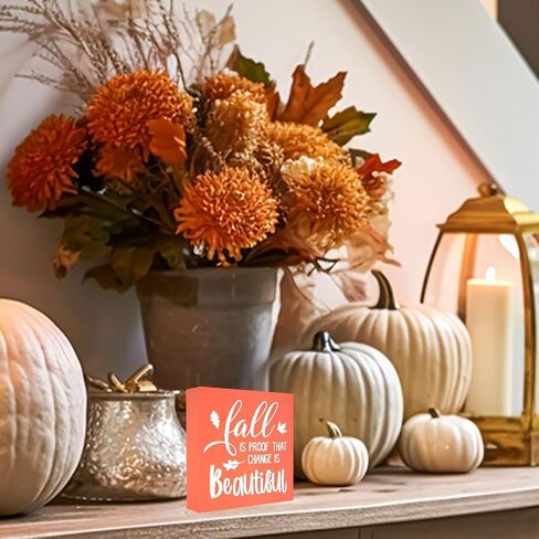 Orange Fall Decor, Fall Decorations for Home Office, Autumn Sign, Fall Sign, Fall Thanksgiving decorations, Orange Pumpkins Sign, Fall Office Desk Decor 5 X 5 Inch in Kuwait
