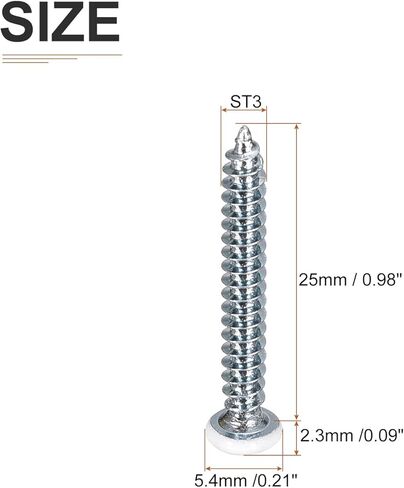 ST3x8mm مسامير بيضاء 100 حزمة - الزنك مطلي الكربون الصلب عموم رئيس فيليبس الصفائح المعدنية المسمار الذاتي التنصت مسامير الخشب المسمار in Kuwait