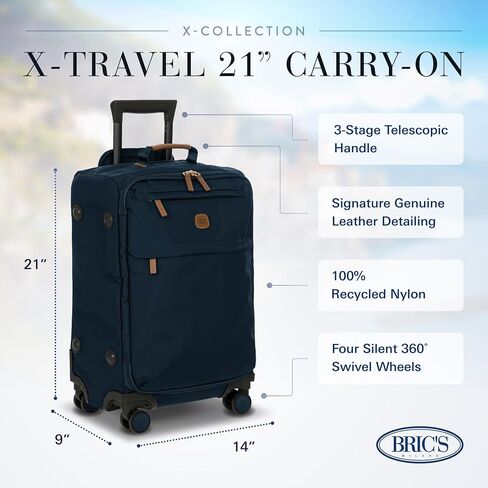 Bric's X-Bag Large Spinner with Frame - 30 Inch - Suitcases with Wheels - Checked Luggage - Navy in Saudi Arabia