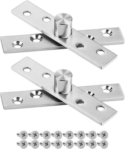 360 Degree Rotation Hidden Door Pivot Hinge, 3.7-Inch Door Pivot Hinge,Stainless Steel Pivot Hinge for Hidden Door, Cabinet and Cupboard (Black 3.7 inch, 360 Degrees 2 pcs) in Saudi Arabia