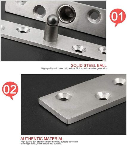 360 Degree Rotation Hidden Door Pivot Hinge, 3.7-Inch Door Pivot Hinge,Stainless Steel Pivot Hinge for Hidden Door, Cabinet and Cupboard (Black 3.7 inch, 360 Degrees 2 pcs) in Saudi Arabia