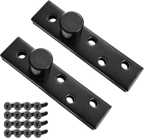360 Degree Rotation Hidden Door Pivot Hinge, 3.7-Inch Door Pivot Hinge,Stainless Steel Pivot Hinge for Hidden Door, Cabinet and Cupboard (Black 3.7 inch, 360 Degrees 2 pcs) in Saudi Arabia