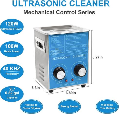 Kendal Commercial Grade 35watts 600ml Ultrasonic Cleaner 40kHz with Knobs Timer Cleaning Machine,for Watch Instruments Industrial Parts Excellent Cleaner Solution in Kuwait