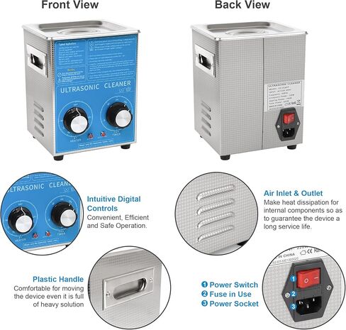 Kendal Commercial Grade 35watts 600ml Ultrasonic Cleaner 40kHz with Knobs Timer Cleaning Machine,for Watch Instruments Industrial Parts Excellent Cleaner Solution in Kuwait