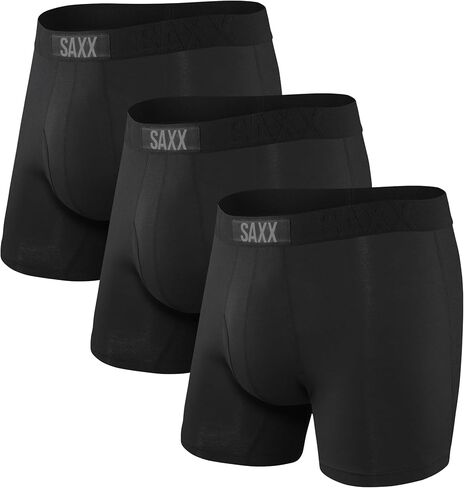 SAXX Underwear Co. Men's Ultra Super Soft Boxer Brief Fly 3Pk, Navy/City Blue/Heritage, Medium in Kuwait