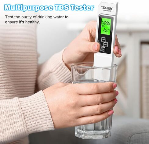 3 in 1 TDS Meter - TDS EC & Temperature(°C,°F) Meter,Accurate & Reliable Digital Water Testing Kits for Drinking Water Quality, Tap, Well, Swimming Pool,Hydroponics, Aquarium, RO/DI System，Blue in Saudi Arabia