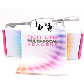Sightline T606 Progressive Reading Glasses For Men and Women Multifocus Lens in a Handsome Lightweight Medium Size Frame