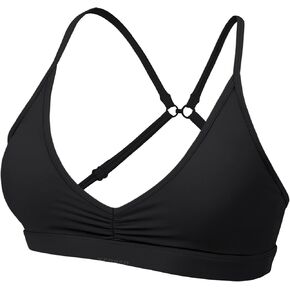 YEOREO Gym Sports Bras for Women Cassi Workout Criss Cross Halter Bra Padded Light Impact Strappy Yoga Crop Top