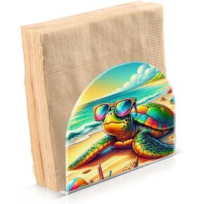 ALAZA Lemon Leaves Watercolor Napkin Holder Clear Acrylic Tissue Paper Dispenser for Dining Room Table Kitchen Bathroom