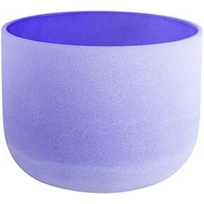Indigo Colored Frosted A Third Eye Chakra Quartz Crystal Singing Bowl 8 inch mallet & o-ring included
