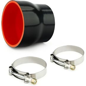 GASHER 1PCS 90 Degree Elbow Silicone Hose 3.5"ID, Silicone Couplers Leg Length 6.3" (160mm) with 2 T-Bolt Clamps, Intercooler Pipe For Intake And Turbo Applications