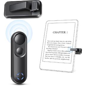 Kindle Page Turner, Remote Control Clicker Page Turner for Kindle Paperwhite Oasis Scribe iPad Tablet Kobo Kindle Accessories, Camera Remote Shutter Selfie Controller with Wrist Strap(White)