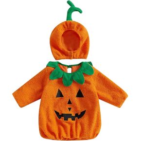 Twopumpkin الطفل دوبي هالوين زي الرضع طفل صبي فتاة ازياء أكمام رداء وقبعة قزم البيت مع آذان in Kuwait