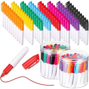 Ctosree 80 Pcs Mini Permanent Markers with Golf Keychain Clips for Nurses Badge Mini Markers Golf Ball Marker Pen Fine Point Markers with Golf Keychain Clips for Office School Supplies