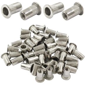 30 Pcs 5/16 Inch - 18 UNC Rivet Nuts - Aluminium Alloy Flat Head Threaded Insert Nut for Improved Performance and Durability