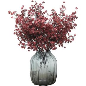 JAKY-Global Babys Breath Silk Artificial Flowers Bulk with Vase 10pcs for Fall Decor Fake flower bouquet Bulk for Home Kitchen Indoor Bouquet Floral Arrangement Table Centerpieces Decor(Autumn Blue)