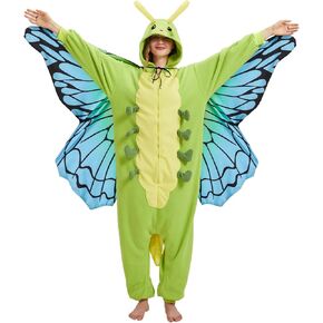 Caterpillar to Butterfly Onesie Pajamas for Adults, Transformative Onesie Pajamas for Halloween & Christmas