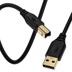 USB Printer Cable, 2Pack 6FT USB-A to USB-B Printer Cable, High Speed Scanner Printer Cord for HP Canon Dell Samsung Epson Brother Lexmark Xerox, USB MIDI Cable for Digital Piano DAC MIDI Controller