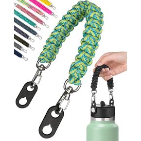 Handles for Hydro Flask Lids, Paracord Handle Replaces Flex Strap on Wide and Standard Mouth Water Bottle Caps