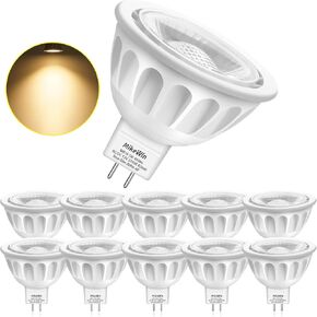 MikeWin MR16 LED Bulb 6Pack,5W 12V, GU5.3 Bi-Pin Base,50-Watt Equivalent,2700K Warm White,Non-Dimmable MR16 LED Spot Light Bulbs for Indoor Outdoor Landscape Track Lighting