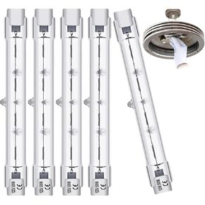 Vinaco R7S Bulb 78MM 100W, 5 Pack R7S 100W 120V Bulb Warm White, R7S Halogen Bulb Dimmable J Type Linear Double Ended with R7S Base, R7S 78MM T3 100W for Work, Security, Landscape Light,Floor Lamp