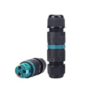 Cable connector waterproof IP68 3-pole for 1-13 mm cable diameter, 2 pieces junction box, outdoor underground cable, junction box, street landscape lights, cable sleeve, connection box