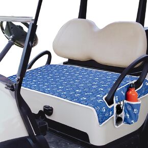 Golf Cart Seat Covers, Golf Cart Seat Towel Blanket with 4 Side Pockets & Non-Slip Bottom Fits for EZGO, Club Car, Yamaha and More 2 Person Seats Golf Carts