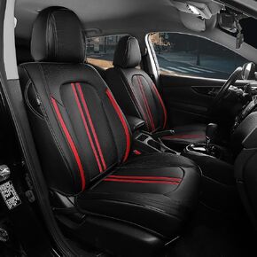 FREESOO Black Car Seat Covers Full Set, Universal Automotive Leather Seat Covers for Cars Trucks SUV, Waterproof Car Seat Cover Back Seat and Front, Car Seat Protector Cushion Fit for Most Vehicles