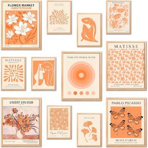 LANCHI95 15 PCS Sage Green Wall Art Decor, Matisse Wall Prints, Abstract Posters for Room Aesthetic, Wall Art For Living Room Bedroom, Eclectic Boho Vintage Dorm Gallery Home Decor (Unframed, Green 1)