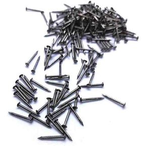 200 PCS Miniature Nails Round Head Brass Nails for Small Hinges Doll Houses Delicate Boxes Mini Craft Projects (≈0.04×0.31inch,1×8mm,Silver)