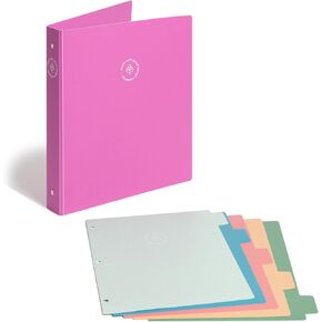 U Brands U-Eco Poly 1" Binder + 5 Tab Divider Set, 8.5'' x 11'', Ocean, Two-Pockets, Letter Size (6598U01-12)