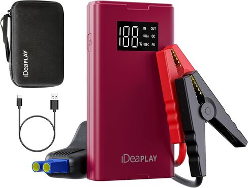 IDEAPLAY Jump Starter, 1500A Car Battery Jump Starter Portable for Up to 7.0L Gas and 5.5L Diesel Engine,Type C Fast Charging Battery Jumper with LED Flashlight in Saudi Arabia