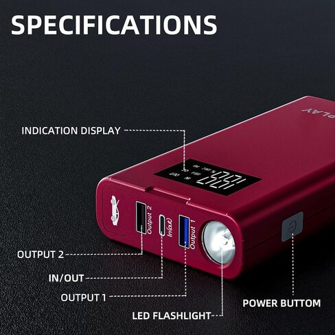 IDEAPLAY Jump Starter, 1500A Car Battery Jump Starter Portable for Up to 7.0L Gas and 5.5L Diesel Engine,Type C Fast Charging Battery Jumper with LED Flashlight in Saudi Arabia