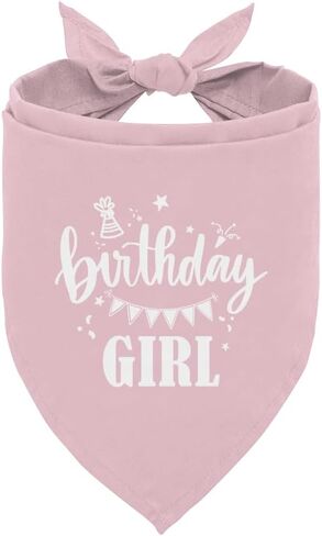 Birthday Girl Dog Bandana, Apricot Pink Dog Bandana, Funny Cute Dog Bandana, Pet Dog Triangle Scarf, Pet Dog Scarf Accessories, Gift for Dog Lover, Dog Bandana for Small Medium Large Dogs (D33) in Saudi Arabia