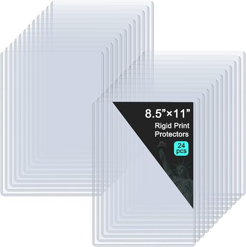 واقيات طباعة صلبة مقاس 8.5 بوصة × 11 بوصة، أدوات تحميل علوية صلبة وشفافة - واقيات مستندات متينة من مادة PVC، وأكمام بلاستيكية للصور والمطبوعات وأغطية القوائم وحامل شهادة الميلاد، 12 حزمة in Kuwait