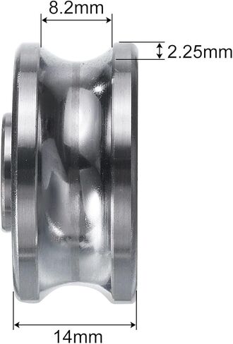 Uxcell 6 قطعة SG22 U الأخدود دليل المسار تحمل 8x22.5x14.5 مللي متر U الأخدود عجلة دوارة (GCr15) محامل الكروم الصلب in Kuwait
