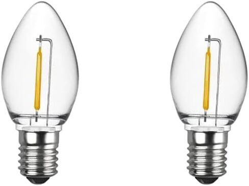 5 عبوات من مصابيح LED البديلة لعيد الميلاد باللون الأصفر C7، قاعدة شمعدان E12، بلاستيك مقاوم للكسر، لأضواء عيد الميلاد الخارجية (أصفر) in Saudi Arabia