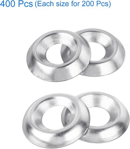 uxcell 400Pcs 304 Stainless Steel Cup Washer Countersunk, 6/#8 Countersunk Finish Washers for Screw Bolt in Saudi Arabia