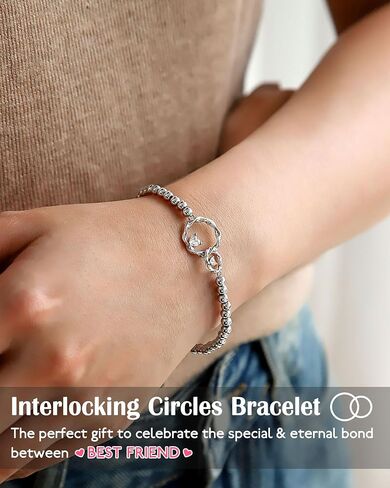 Interlocking 2 Circles Bracelet for Sister Best Friends Birthday Christmas Valentines Day Gifts for Women in Saudi Arabia