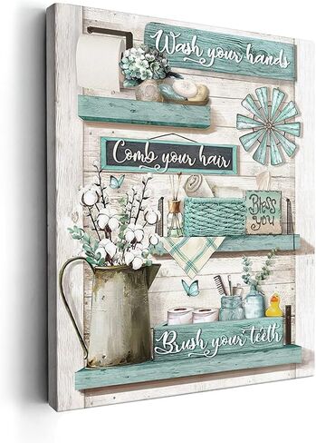 Kasluolo Farmhouse Animals Cow in Fake Window Wall Art Farmhouse Animals Landscape Picture Country Painting Wall Décor for Bathroom Bedroom Office Framed Artwork 12x16 inch in Saudi Arabia